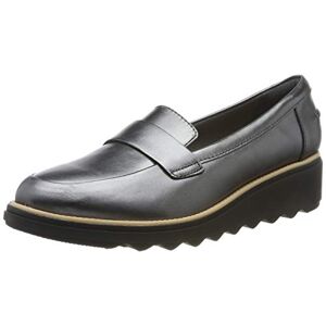 Clarks Women'S Sharon Gracie Loafers, Silver (Metallic Metallic), 4.5 Uk