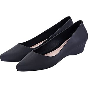 Vpqilh Women'S Low Wedge Heel Court Shoes Uk Clearance Ladies Orthopedic Shoe Pointed Toe Slider Closed Toe Slides Silp On Slipper Solid Color Slide Jelly Sliders Soft Sole Slippers Formal Smart Office Shoes