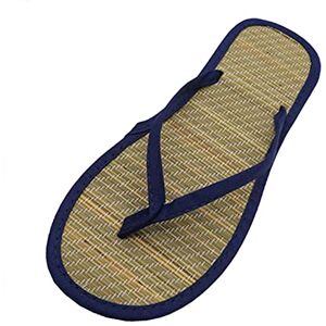 Generic Flip Flops For Plantar Fasciitis Women Flip Sandals Flop Silent Rattan Flat Comfortable Women Slippers Womens Slipper Fancy Flip Flops For Women (Dark Blue, 7)