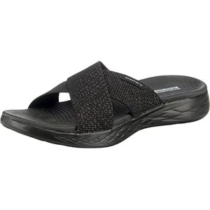 Skechers Women's On-the-go 600 - Glistening Slide Sandal,Black,3 UK Wide