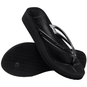 Havaianas, Women's, Wedges, Flip Flop, Black, 6 UK