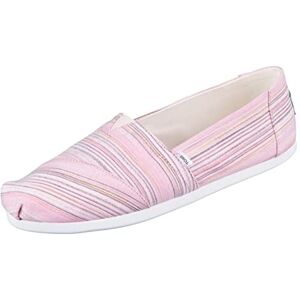 TOMS Women's Alpargata Print Loafer Flat, Pink Stripes, 3.5 UK