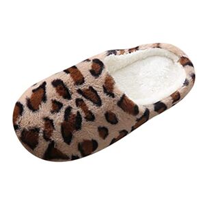 Iqyu Slippers Women'S Plush Guest Slippers Women'S Fluffy Slippers Summer Fabric Trousers Jogger Slippers Women Men Loose Fit Casual Trousers Winter Plush Warm Slippers, Coffee, 9/9.5 Uk