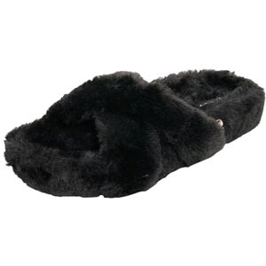 Boss Women's Evya_Slide_Fur, Black, 7 UK