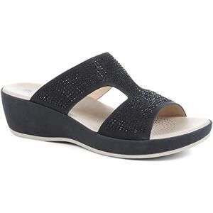 Pavers Wedge Mule Sandals - Black Size 4