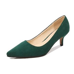 Generic Grogs Shoes Womens Pointed Toe Solid Flat High Heels Single Business Shoes Women Shoes Size 6, Green, 8 Uk