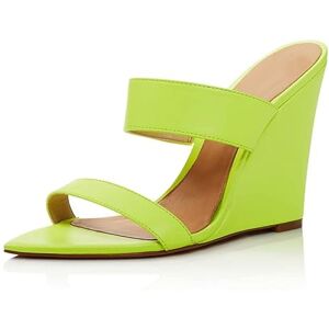 Gazju High Heels Ladies Pointed Toe Wedge Platform Sandals Fashion Women'S Shoes Large Size-Green 35