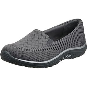 Skechers Women's Reggae Fest-Willows Ladies Loafer Slippers Flat, Charcoal Mesh, 6.5 UK