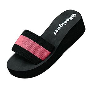 Generisch Women'S Wedge Sandals Platform Sandals - Summer Casual Shoes For Daily Use Muffin Sandals Open Toe Breathable Slippers Leisure Summer Shoes Large Sizes Shower Shoes Slippers, Hot Pink, 4 Uk
