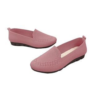 Generic Women'S Dress Shoes Flat Casual Solid Color Mesh Soft Head Set Wear Breathable Women'S Single Shoes 35—42 Slippers Women (Pink, 7.5)