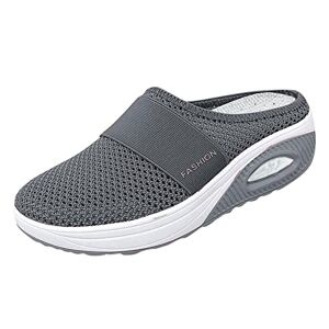 Generic Shoes Ballerina Women'S Black Comfort Walking Knit Casual Outdoor Orthopaedic Slip-On Air Shoes Walking Support Cushion With Arch Women Casual Shoes Women Waterproof Size 6, Darkgray, 5 Uk