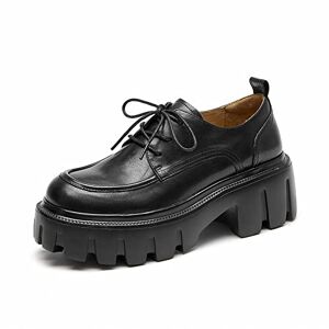 Jonam Womens Shoes Thick Soled Shoes Women'S Round Women'S Casual Shoes, Hand-Made (Color : Schwarz, Size : 6.5 Uk)