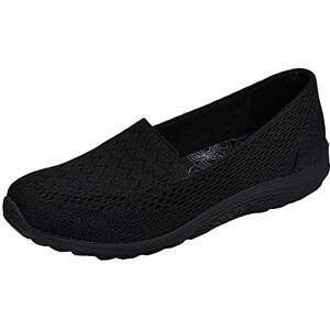 Skechers Women's Reggae Fest-Willows Loafer Flat, Black Mesh, 2.5 UK