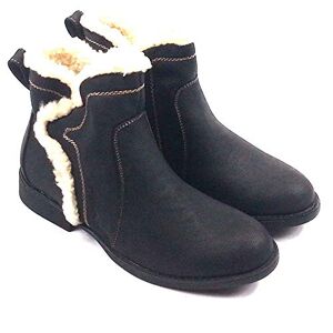 Sb Footwear Ladies Winter Lace Up Ankle Boots Ladies Army Combat Flat Grip Sole Fur Lined Shoes Hi Top Winter Snow Boots (3 Uk, Black Lv)