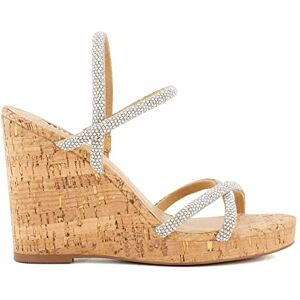 Dune London Dune Ladies Kali Diamante Cork-Wedge Slingback Sandals Size Uk 3 Wedge Heel Wedges