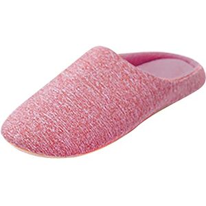 Iqyu Plush Lined Warm Slippers Guest Slippers Plush Slippers Women'S Summer Toe Separator Slippers Warm Plush Slippers Non-Slip Cosy Slippers, A Watermelon Red, 8 Uk