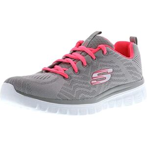 Skechers Women's 12615 GRACEFUL GET CONNECTED Sneaker, Gray Mesh/ Coral Trim, 6 UK