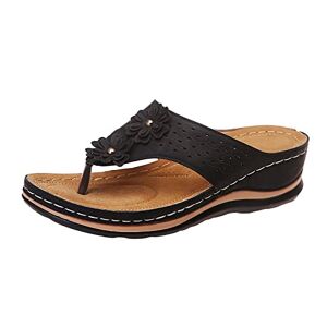 Blandoom Comfortable Sandals Womens Flip Flops Non-Slip Soft Cushion Slip On Toe Post Slippers Outdoor Beach Slides Wide Fit Sandals For Women Lightweight Eva Toe Post Slip On Flat Shoes
