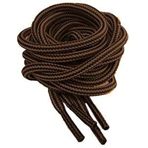 Smart Laces 120cm / 47” Long Brown Round Strong Heavy Duty Hard Wearing Boot Laces Durable For Steel Toe Cap Work Boots, Walking Hiking Boots, Dr Martens Shoe Laces