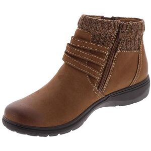 Clarks Women's Carleigh Lane Ankle Boot, Dark Tan Nubuck, 10 Wide