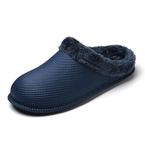 Hjbfvxv Men'S Slippers Winter Women'S Cotton Slippers Home Indoor Warm Shoes Men'S Plush Flat Soft Cotton Shoes Unisex Non-Slip Cotton Slippers (Color : Blue, Size : 3.5 Uk)