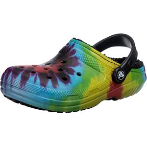 Crocs Classic Lined Tie-Dye Clog, Multi Black, 10 UK Men/ 11 UK Women