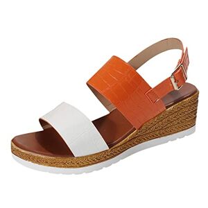 Losvip Sexy Slim High Heel Party Women Shoes High Heels Chunky Heels Fashion Shoes Fish Mouth Sandals Women Matsuke Casual Sandals Walk Pro Sandals For Women (Orange, 5.5)