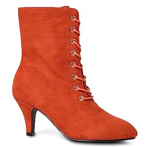 Joe Browns Women's Lace Up Stiletto Microsuede Ankle Boots, Burnt Orange, 3 UK