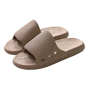 Yanli-2020 Soft Non Slip Sandal, Fashion Personality Men'S Sandals Women Summer Indoor Home Home Thick Bottom Couple Slippers Bathroom Bath,Quick Drying Bathroom Slippers (Color : Khaki, Size : 35-36)