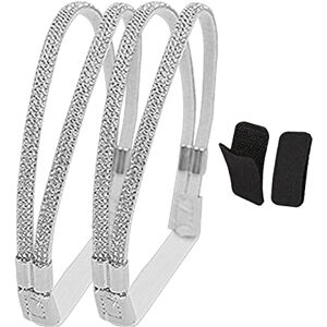 Geardeangloow Women Shoe Straps High Heels Shoelaces Adjustable Anti Loose Shoes Belt Band Silvergrayrhinestone, Silver Grey