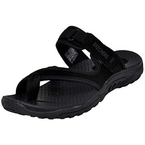 Skechers Women'S-Reggae Rasta Thong Sandal, Black/black/black, 8 W Us