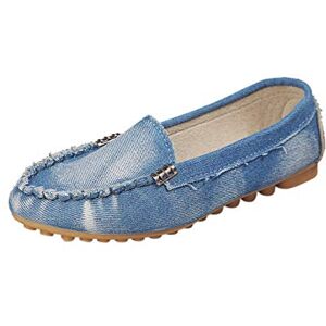 Generic Loafers Shoes For Women - Flat Shoes For Women Fit House Slippers Non-Slip Soft Driving Shoes Comfortable Casual Boat Shoes Casual Comfy Walking Shoes Ladies Low-Cut Round Toe Shoes Summer Shoes Blue