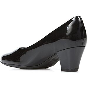 Piccadilly For Pavers Distinctive Ladies Pump Shoe In Black Patent - Wide Fit D/e - Padded Insoles - Perfect Choice For Formal Wear - Size Uk 6/eu 39