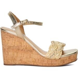 Dune London Dune Ladies Kastle Metallic Leather Braided Wedge Size Uk 8 Wedge Heel Wedges