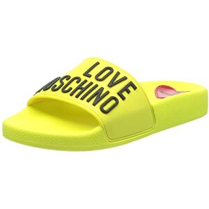 Love Moschino Women's JA28052G1GI13 Mule, Yellow neon, 4 UK