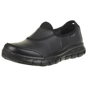 Skechers Women's Sure Track Work Shoes, Black Black Leather Bbk, 3.5 UK