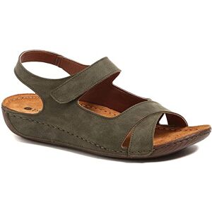 Pavers Wide Fit Touch-Fasten Sandals - Khaki Size 3