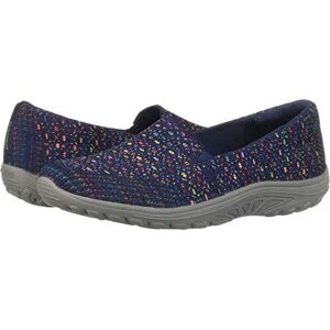 Skechers Women's Reggae Fest-Wicker-Engineered Knit Twin Gore Slip on (Willows) Loafer Flat, Navy, 6 UK