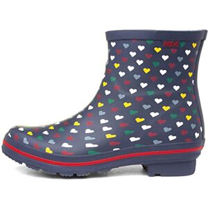 Skechers Women'S Check Love Splash Rain Boot, Navy And Multi Print Rubber, 4 Uk