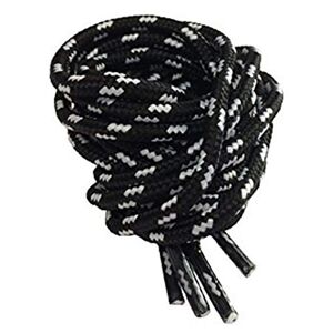 Smart Laces Pimp My Shoes 140cm / 55” Long Black & White Round Strong Heavy Duty Hard Wearing Boot Laces Durable For Steel Toe Cap Work Boots, Walking Hiking Boots, Dr Martens Shoe Laces