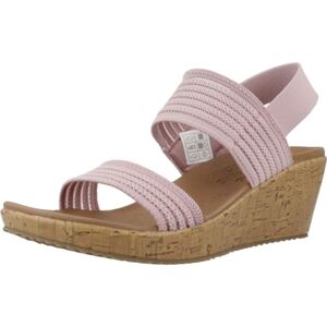 Skechers Women’s Beverlee Sheer Luck Pink Vegan Wedge Cork Sandals (Uk_footwear_size_system, Adult, Women, Numeric, Medium, Numeric_8)