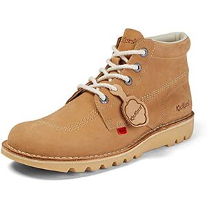 Kickers Women's Kick Hi Classic Ankle Boots Extra Comfortable Added Durability Premium Quality, Tan/Light Cream, 6 UK