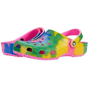 Crocs Unisex Classic Tie Dye Clogs, Electric Pink Multi, M1/W2 UK