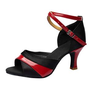 Generic Women Ladies Dancing Prom Ballroom Latin Ballet Dance Singles Shoes Women Sandals Heels Clear (Red, 3)