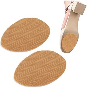 Agatige Non-Slip Shoe Pads for Bottom Of Shoes, Shoes Grip Pad, Prevent Slip Round Toe Self Adhesive Wearable Sole Protector Stickers for High Heels Boots Sandals(Khaki)