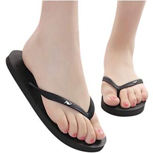 Generic Womens Slipper Flip Flops Women Animal -Slip Beach Solid Casual Shoes Flops Flip Summer Gilrs Slipper Women'S Slipper Fuzzy Slipper Flip Flops For Women (Black, 4)