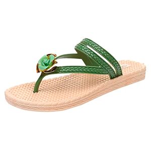 Xinixn White Sandals Woman Popular Summer Glitter Pvc Slippers For Ladies Indoor Outdoor Flat Slippers High Top Shoe, Green, 6 Uk