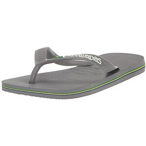 Havaianas, Unisex Adults, Brasil Logo, Flip Flop, Steel Grey/Steel Grey, 3/4 UK