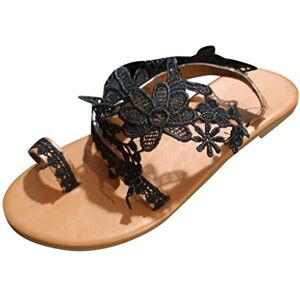 Generic Sandals For Women Uk,Women'S Flat Slide Sandals Boho Bohemian Lace Casual Flat Slides Flower Strappy Summer Shoes Platform Flip Flops