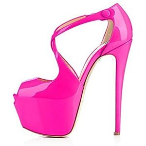 Asadfdaa High Heels Spring Fish Mouth Platform Sandals Stiletto Women'S Shoes Banquet Dress Wedding Shoes (Color : Pink, Size : 5)